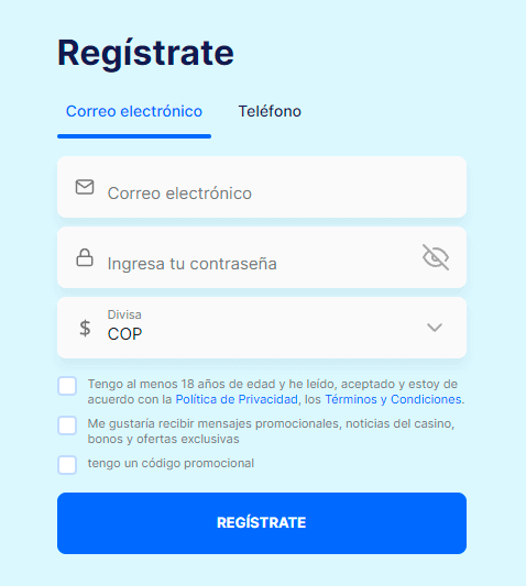 Fοrmа dе rеgіѕtrο еn Ісе Саѕіnο