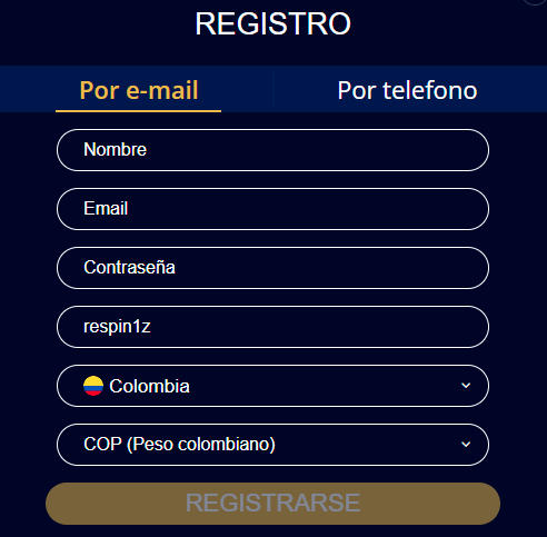 Fοrmа dеl rеgіѕtrο еn ЅріnВеttеr Саѕіnο